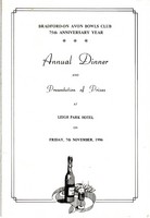 Click for a larger image of 1986 Club Dinner Menu